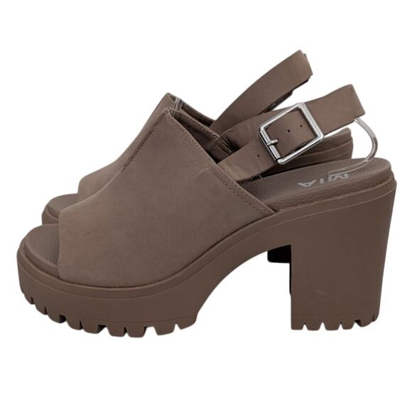 Y2K Chunky Platform Slingback Sandals Lug Sole Women 8.5M Boho Coquette Retro - Picture 2 of 8